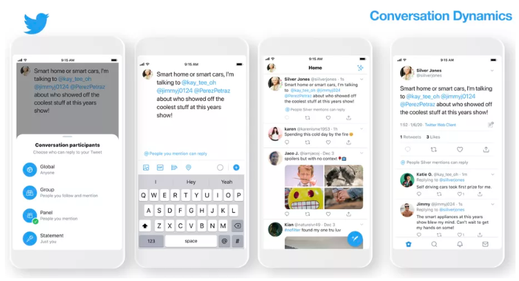 screenshot showing twitters new conversation settings
